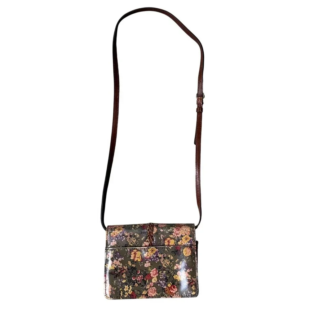Patricia Nash Floral Leather Crossbody Shoulder Bag Purse Removable Strap Clutch